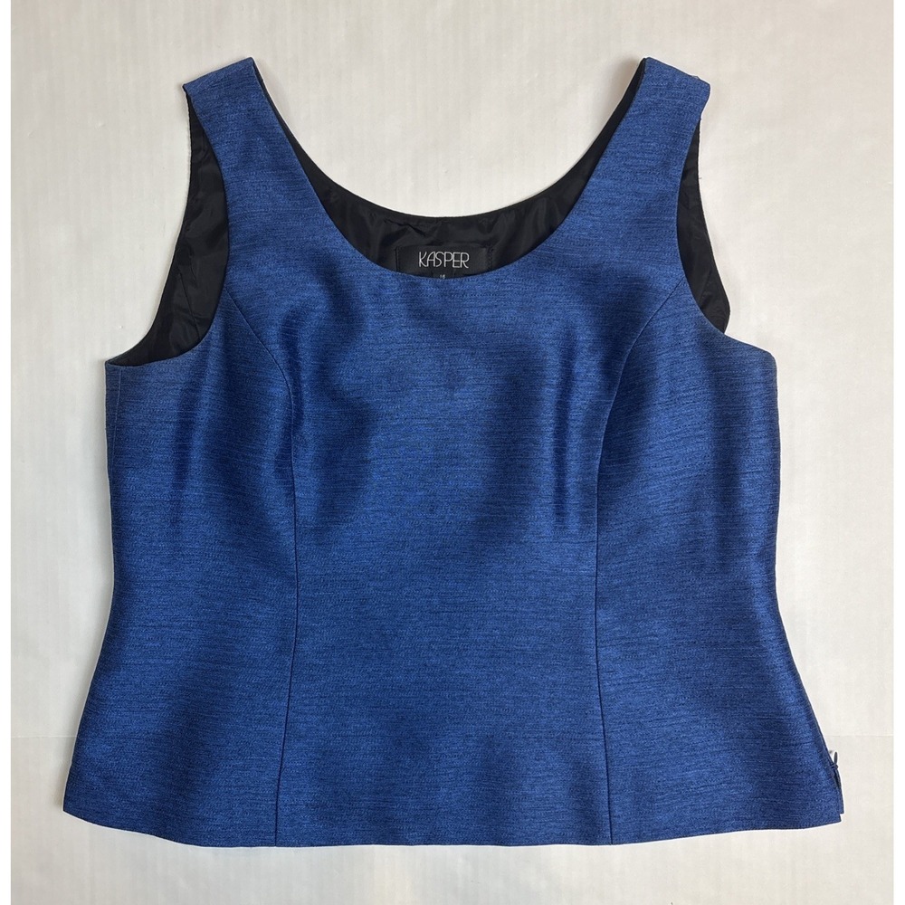Kasper Women's Sleeveless Suit Top Royal Blue Size 16